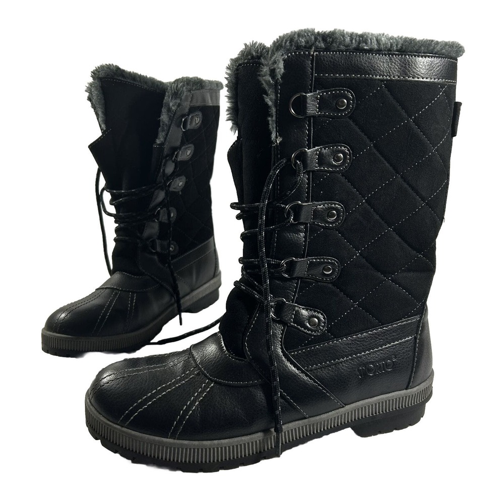 Womens Gem Sporto Mid Calf Boots With Faux Fur Size 10 Snow